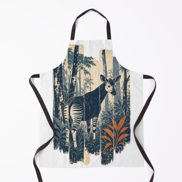 Item preview, Okapi in the Dense Rainforest Wild Animal Nature Wall Art designed and sold by VisualArtsOasis.