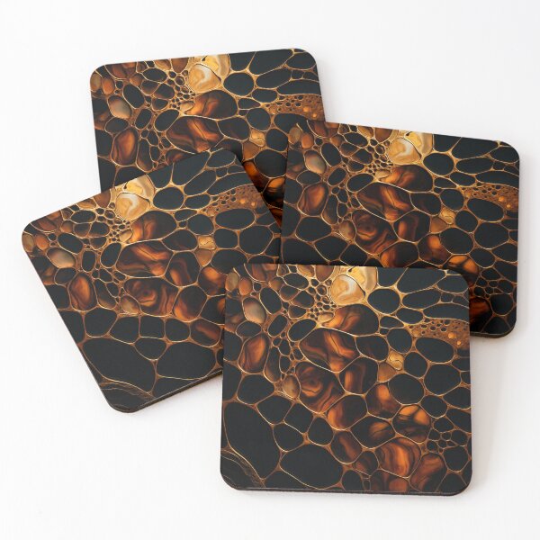 Item preview, Amber & Black Organic Abstract Wall Art | Modern Luxury Pattern for Contemporary Home Decor designed and sold by GutyzDesignsES.