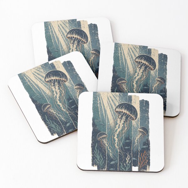 Item preview, Jellyfish in the Deep Ocean Wild Animal Animal Nature Art designed and sold by VisualArtsOasis.