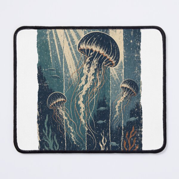 Item preview, Jellyfish in the Deep Ocean Wild Animal Animal Nature Art designed and sold by VisualArtsOasis.
