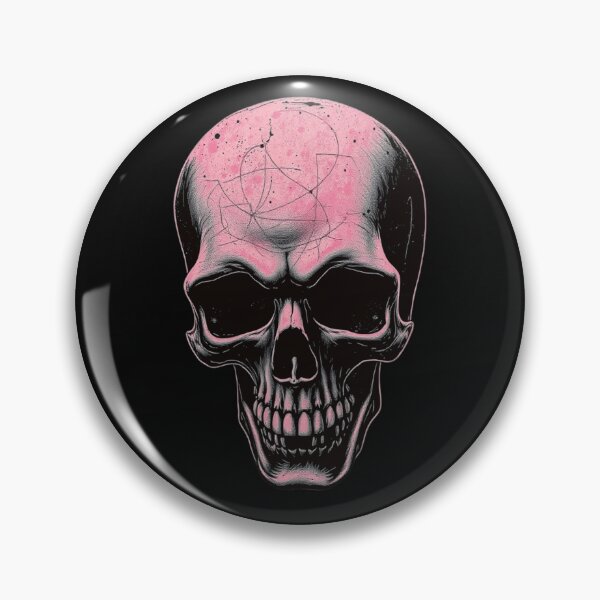 Item preview, Minimalist Pink Ink Sketch Skull Art designed and sold by ERODED SELF.