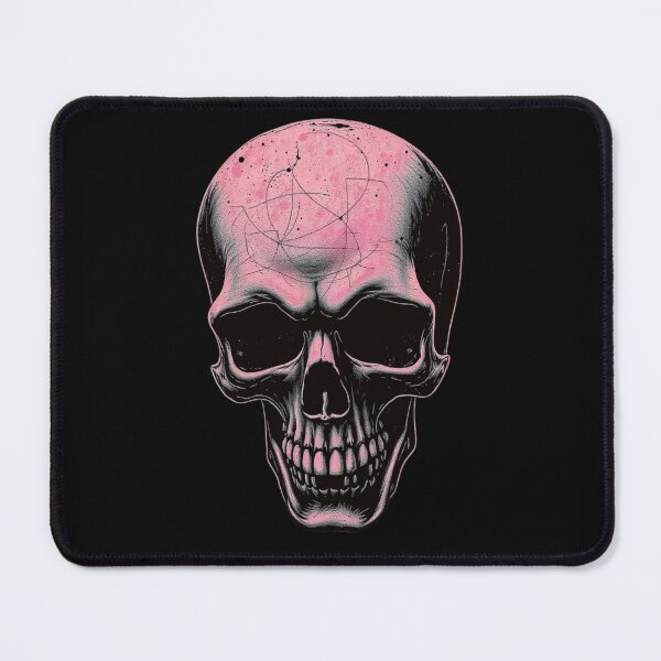 Item preview, Minimalist Pink Ink Sketch Skull Art designed and sold by ERODED SELF.