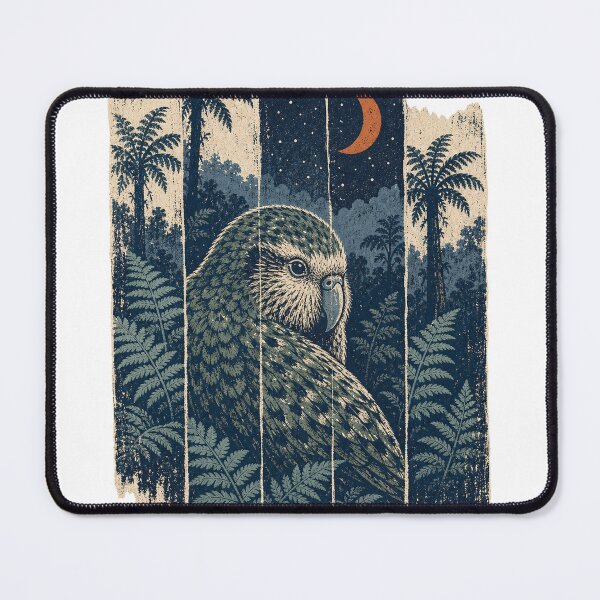 Item preview, Kakapo in the Fern Forest Wild Animal Wildlife Art designed and sold by VisualArtsOasis.