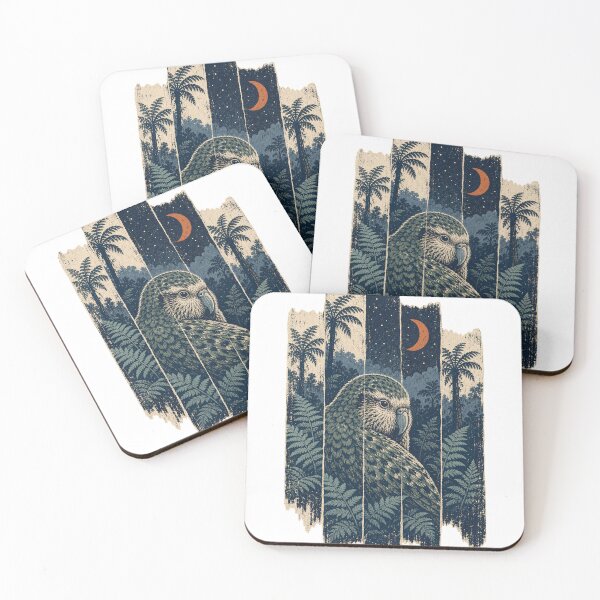 Item preview, Kakapo in the Fern Forest Wild Animal Wildlife Art designed and sold by VisualArtsOasis.