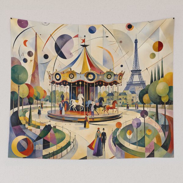 Item preview, Paris Carousel Wall Art  Eiffel Tower Decor & Romantic French Cityscape Gift for Paris Lovers designed and sold by GutyzDesignsES.