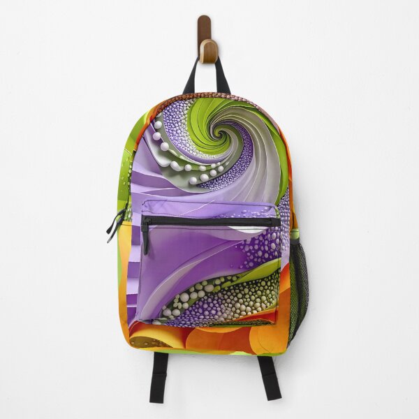 Item preview, Abstract Swirls of Lavender Orange Green designed and sold by Vicky Brago-Mitchell®.