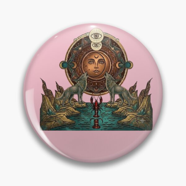 Item preview, The Moon Tarot - Wolf, Cancer & All-Seeing Eye Alchemical Graphic designed and sold by Northern Glow Art.