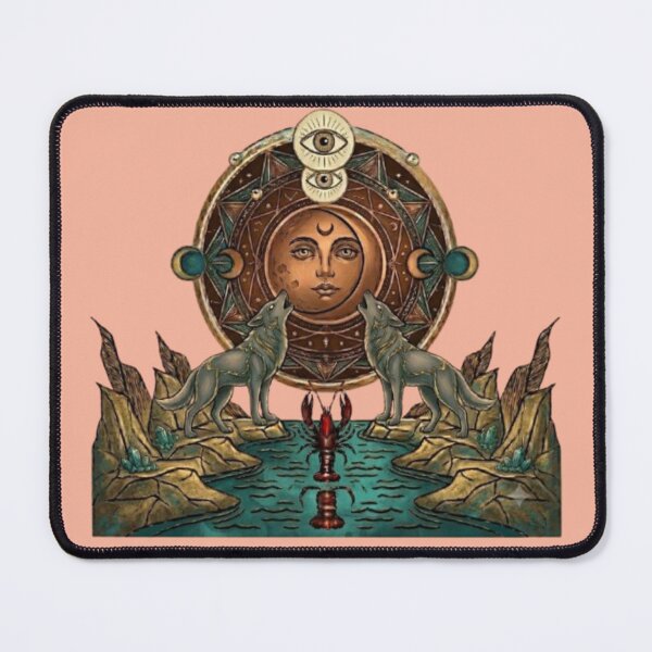Item preview, The Moon Tarot - Wolf, Cancer & All-Seeing Eye Alchemical Graphic designed and sold by Northern Glow Art.