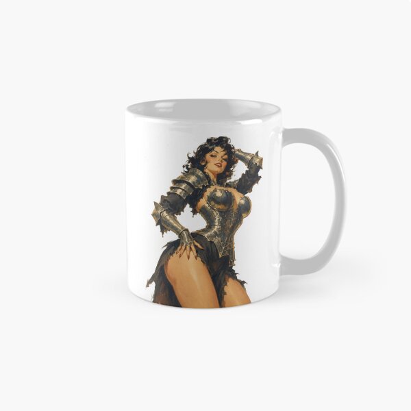 Item preview, Dark Fantasy Warrior Pin Up | Original Gothic Knight Illustration designed and sold by Cosplayvintage.