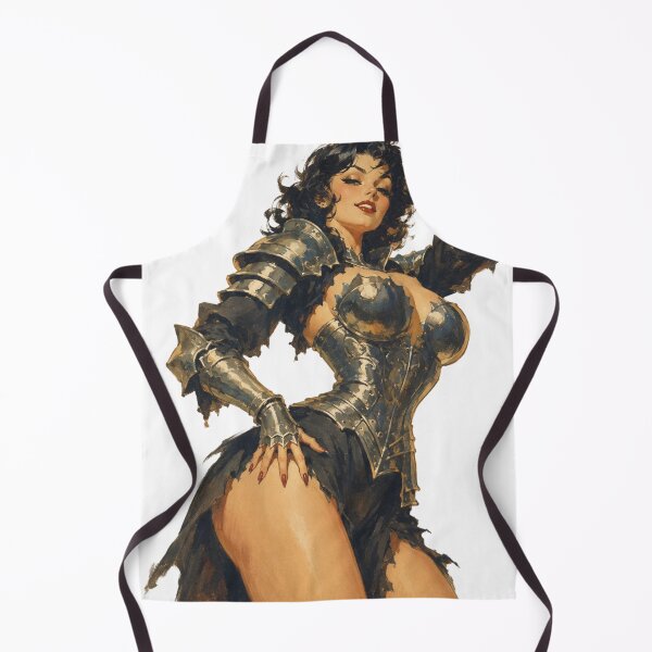 Item preview, Dark Fantasy Warrior Pin Up | Original Gothic Knight Illustration designed and sold by Cosplayvintage.