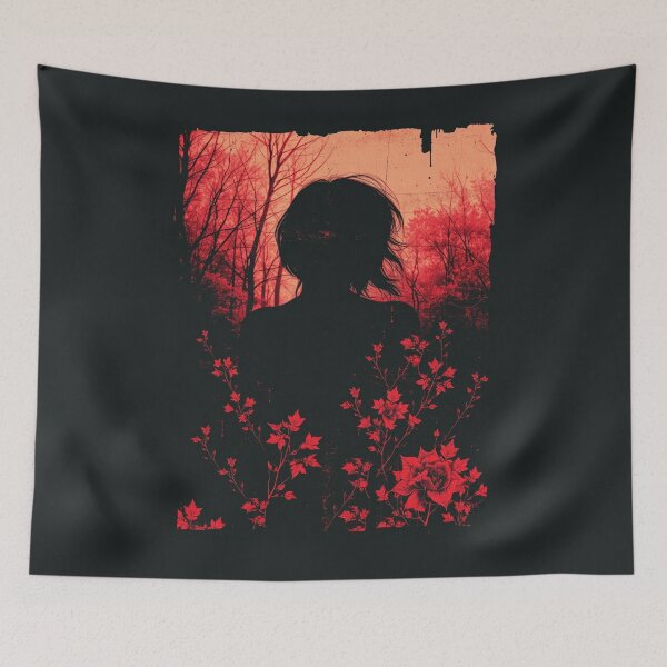 Item preview, Gothic Red Forest Silhouette Art designed and sold by ERODED SELF.