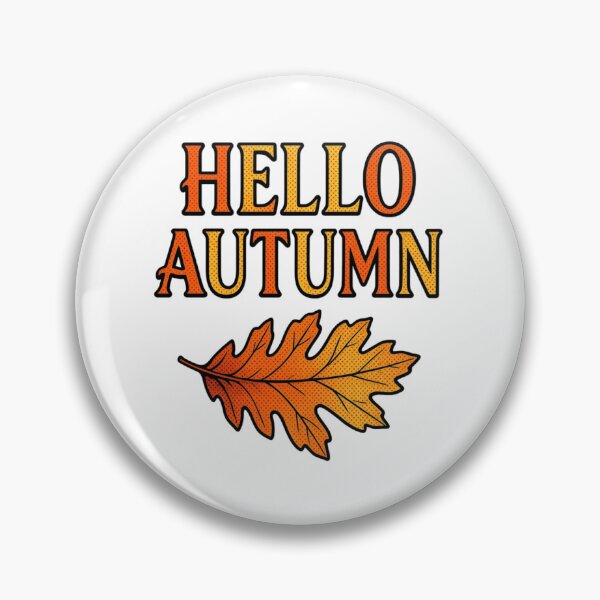 Item preview, Hello Autumn Comic Style Oak Leaf Typography Design designed and sold by VibranPalette.