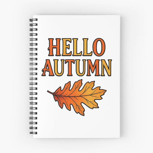 Item preview, Hello Autumn Comic Style Oak Leaf Typography Design designed and sold by VibranPalette.