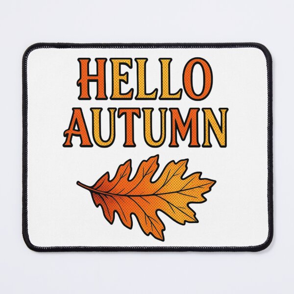 Item preview, Hello Autumn Comic Style Oak Leaf Typography Design designed and sold by VibranPalette.