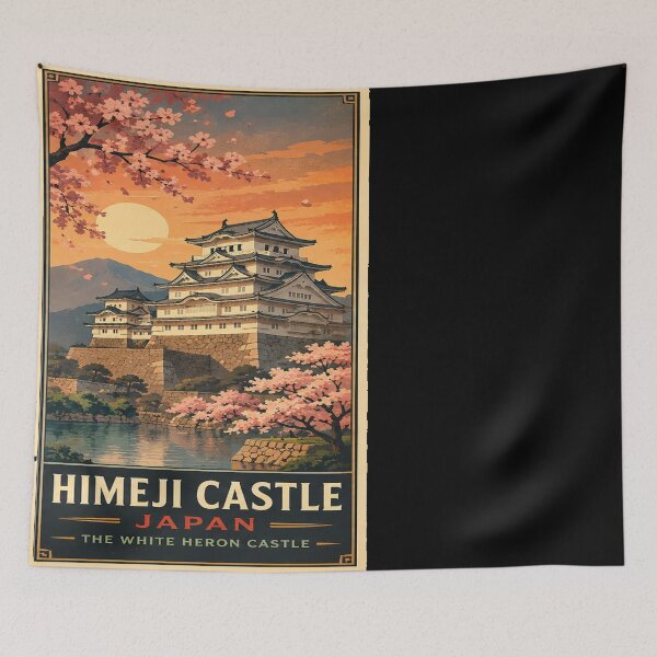 Item preview, Himeji Castle Architectural Poster | White Heron Castle | Japan Wall Art designed and sold by GnuArt.