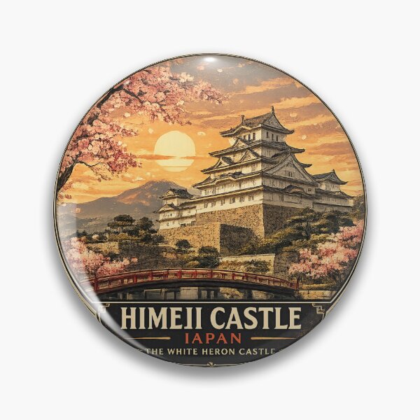 Item preview, Himeji Castle Architectural Poster | White Heron Castle | Japan Wall Art designed and sold by GnuArt.
