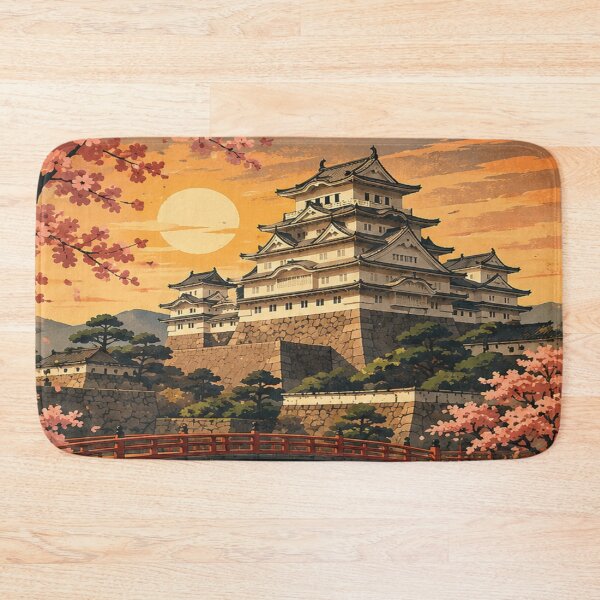 Item preview, Himeji Castle Architectural Poster | White Heron Castle | Japan Wall Art designed and sold by GnuArt.