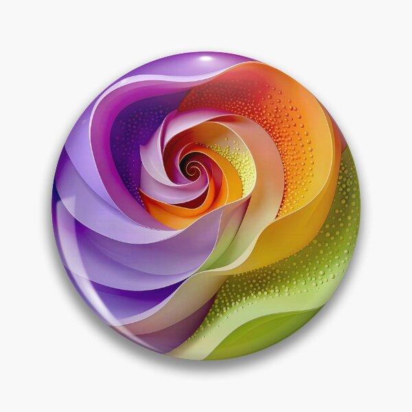 Item preview, Colorful Spiral Flower Design in Lavender Orange Green designed and sold by Vicky Brago-Mitchell®.
