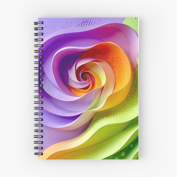 Item preview, Colorful Spiral Flower Design in Lavender Orange Green designed and sold by Vicky Brago-Mitchell®.