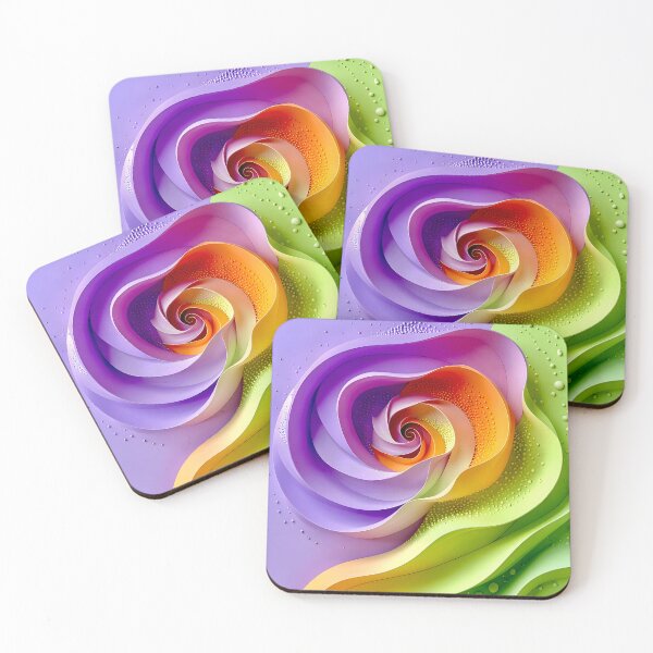 Item preview, Colorful Spiral Flower Design in Lavender Orange Green designed and sold by Vicky Brago-Mitchell®.