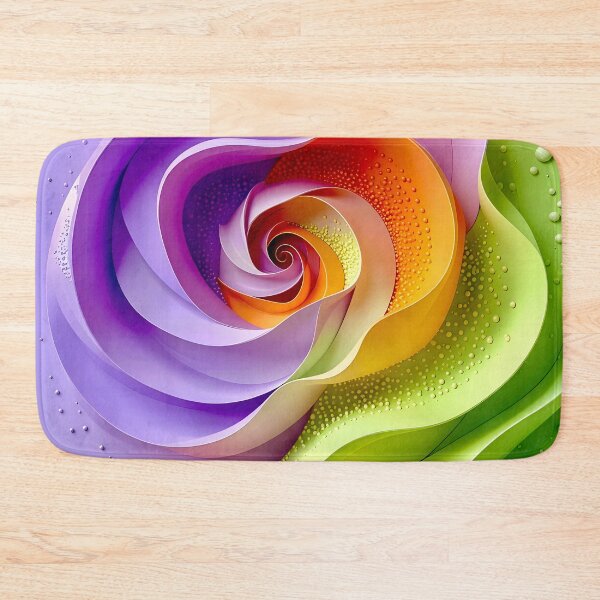 Item preview, Colorful Spiral Flower Design in Lavender Orange Green designed and sold by Vicky Brago-Mitchell®.