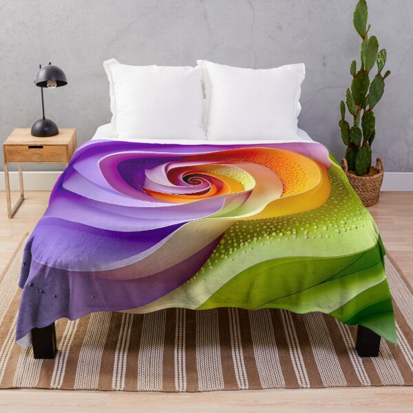 Item preview, Colorful Spiral Flower Design in Lavender Orange Green designed and sold by Vicky Brago-Mitchell®.