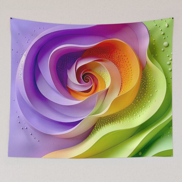 Item preview, Colorful Spiral Flower Design in Lavender Orange Green designed and sold by Vicky Brago-Mitchell®.