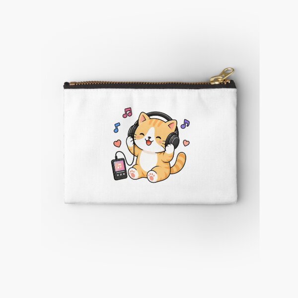 Item preview, Cute Cat Listening To Music With Headphones Kawaii Kitty Illustration designed and sold by NoopnyangStudio.