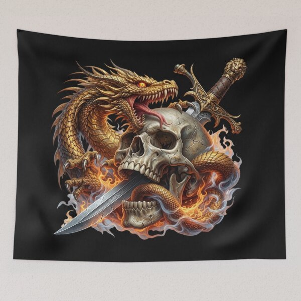 Item preview, Dragon, Skull, and Sword  designed and sold by INKRebelGraphic.