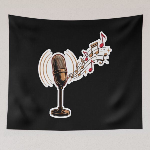 Item preview, Vintage Microphone – Retro 50s 60s Music Notes Design designed and sold by Midnight Veil Designs.