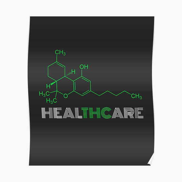 THC-Molekül zur Legalisierung von medizinischem Marihuana für Cannabis im Gesundheitswesen Poster
