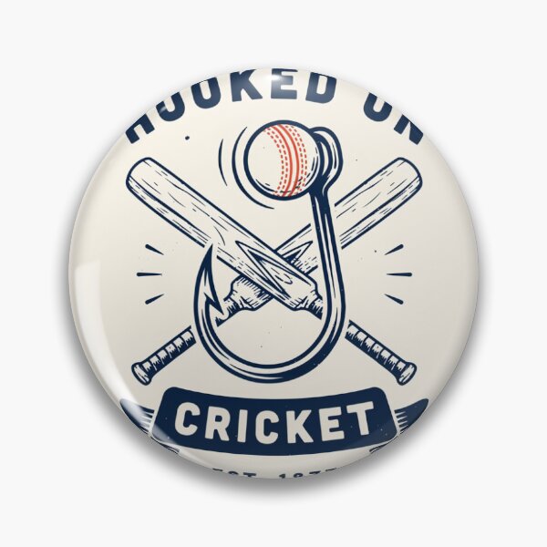 Item preview, Hooked On Cricket Est. 1877 | Vintage Cricket & Fishing Design designed and sold by robertalan1958.