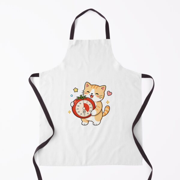 Item preview, Cute Cat Holding Tomato Pomodoro Timer Productivity Illustration designed and sold by NoopnyangStudio.