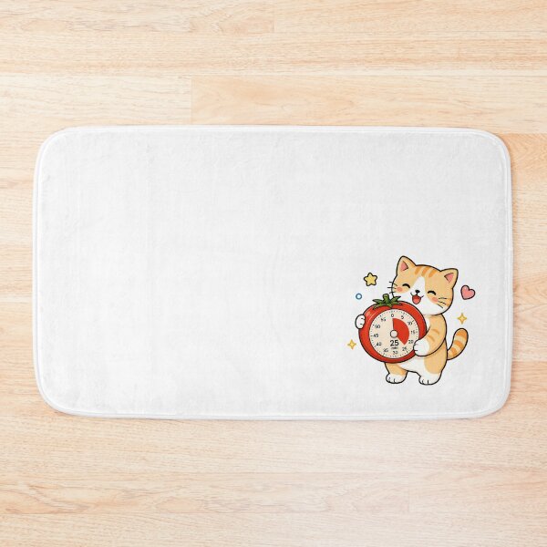 Item preview, Cute Cat Holding Tomato Pomodoro Timer Productivity Illustration designed and sold by NoopnyangStudio.