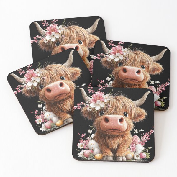 Item preview, Floral Highland Cow with Eggs designed and sold by perijun.
