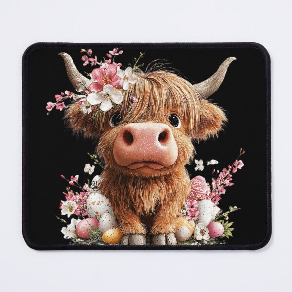 Item preview, Floral Highland Cow with Eggs designed and sold by perijun.