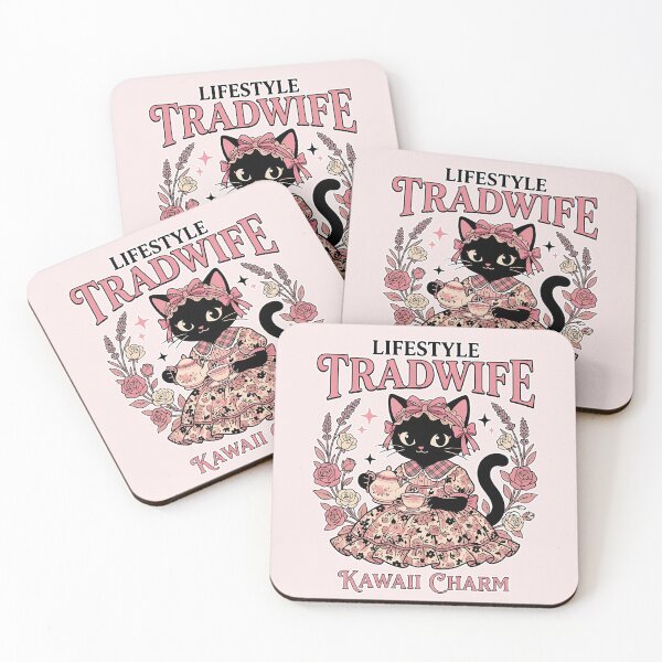 Item preview, Lifestyle Tradwife – Kawaii Black Cat Tea Time Cottagecore designed and sold by CuteKats.