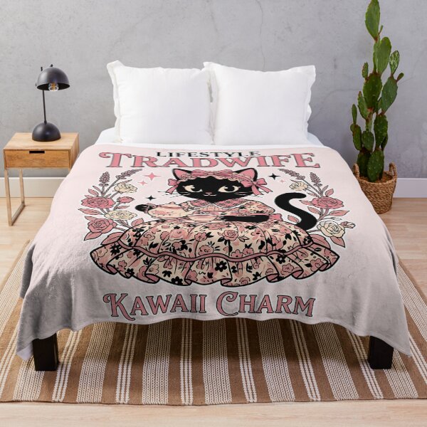 Item preview, Lifestyle Tradwife – Kawaii Black Cat Tea Time Cottagecore designed and sold by CuteKats.