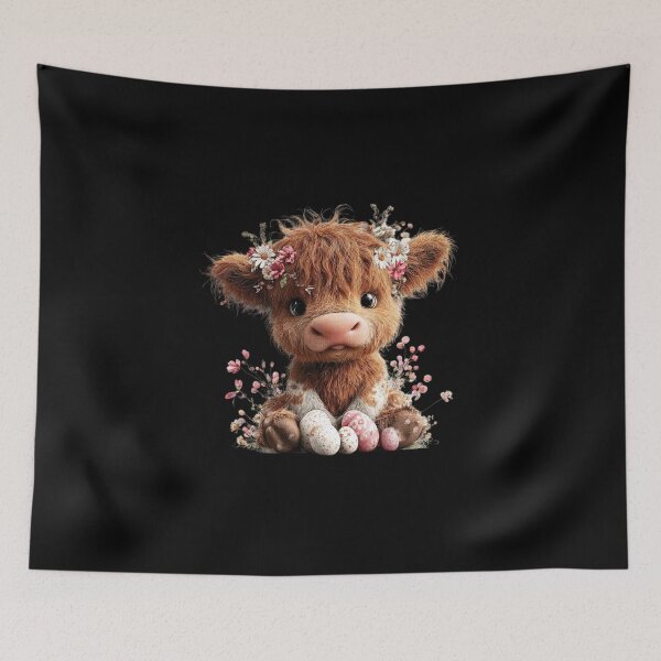 Item preview, Adorable Floral Highland Cow designed and sold by perijun.
