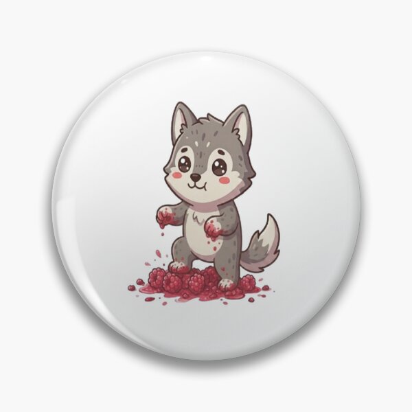 Item preview, Cute Wolf Squishing Red Raspberries designed and sold by Ella_Sketch.