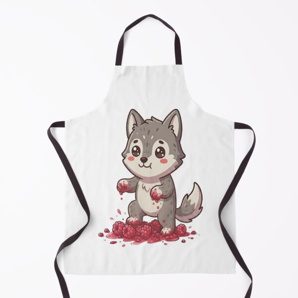 Item preview, Cute Wolf Squishing Red Raspberries designed and sold by Ella_Sketch.