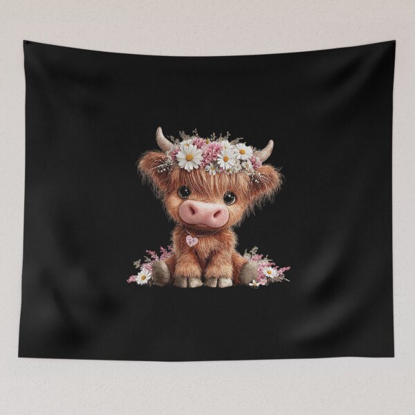Item preview, Adorable ternero con corona floral designed and sold by perijun.