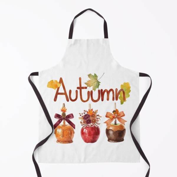 Item preview, Watercolor Autumn Caramel and Candy Apples with Fall Foliage Design designed and sold by VibranPalette.