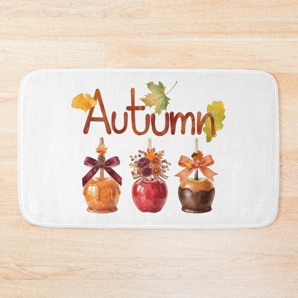 Item preview, Watercolor Autumn Caramel and Candy Apples with Fall Foliage Design designed and sold by VibranPalette.