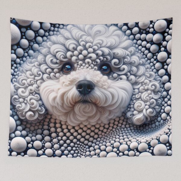 Item preview, Whimsical White Poodle in Bubble Art designed and sold by Wags & Tails.