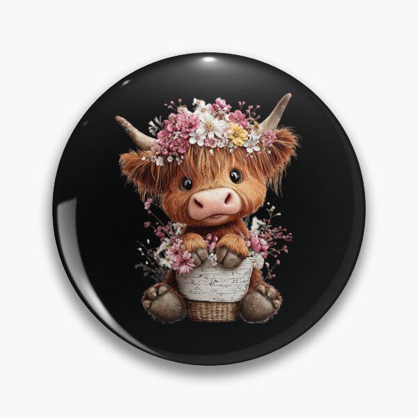 Item preview, Cute Highland Cow with Flower Crown designed and sold by perijun.