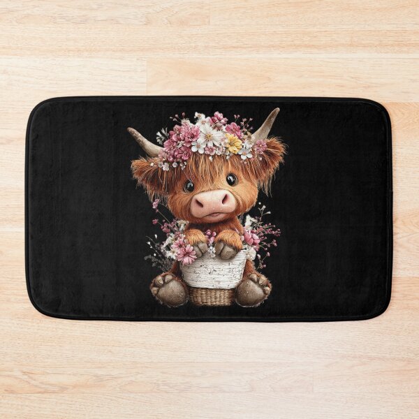 Item preview, Cute Highland Cow with Flower Crown designed and sold by perijun.