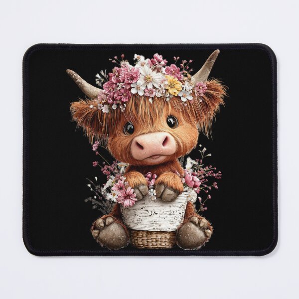 Item preview, Cute Highland Cow with Flower Crown designed and sold by perijun.