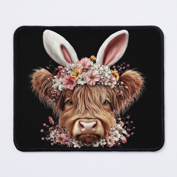 Item preview, Cow with Bunny Ears and Flowers designed and sold by perijun.