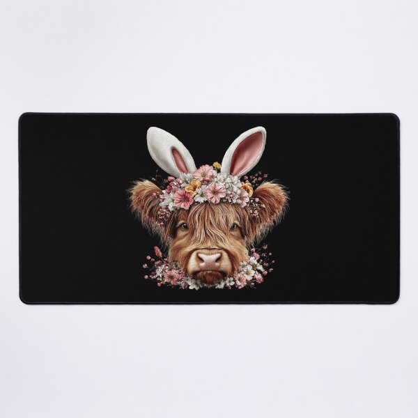 Item preview, Cow with Bunny Ears and Flowers designed and sold by perijun.